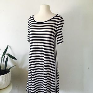 LOFT striped shirt sleeve dress